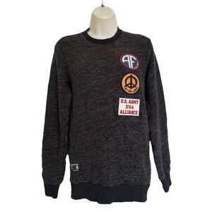 Izzue IX-04-Army Women's Sweater Patches Black Heather S